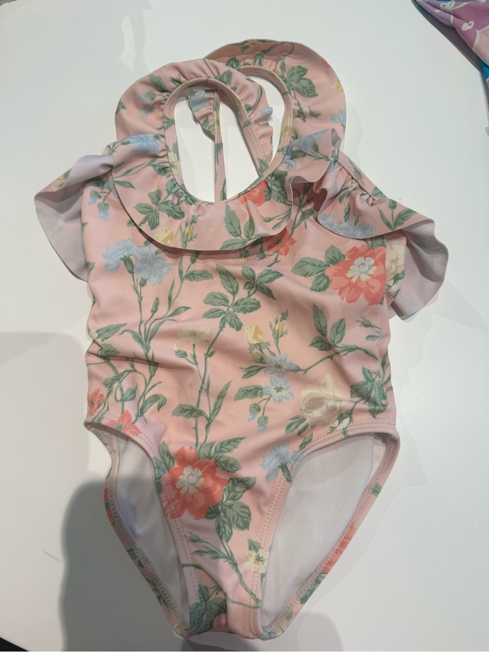 Janie and Jack Pink Floral One-Piece Swimsuit